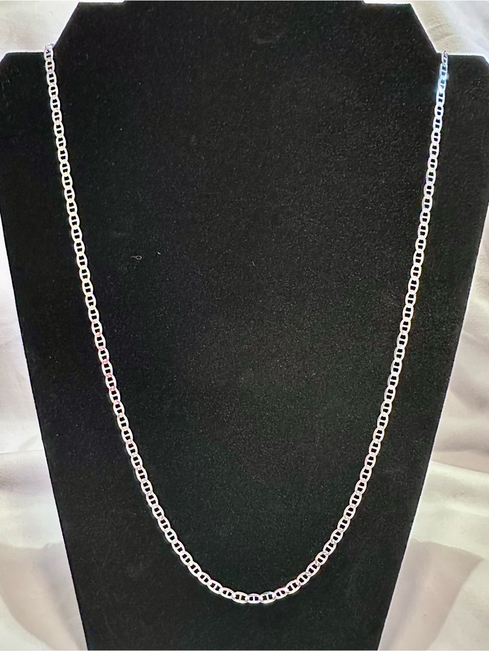 Solid 925 Sterling Silver Mariner Link Chain Necklace 4mm 24” 8g Italy NWT